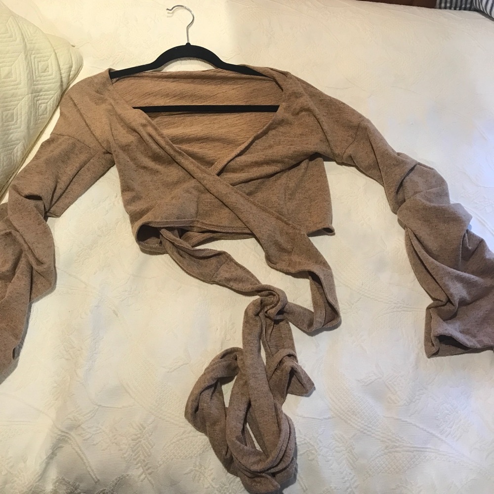 Tan wrap top
